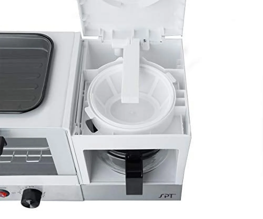 BM-1120W: 3-in-1 Breakfast Maker, Stainless Steel & White