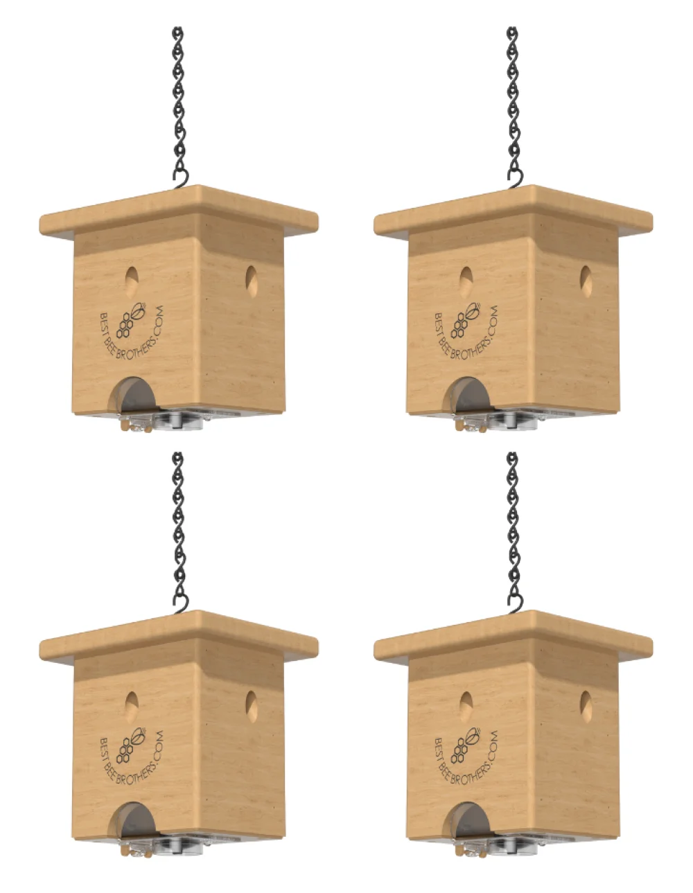 Pine Turbo Trap (4 Pack) for Catching Carpenter Bees by Best Bee Brothers