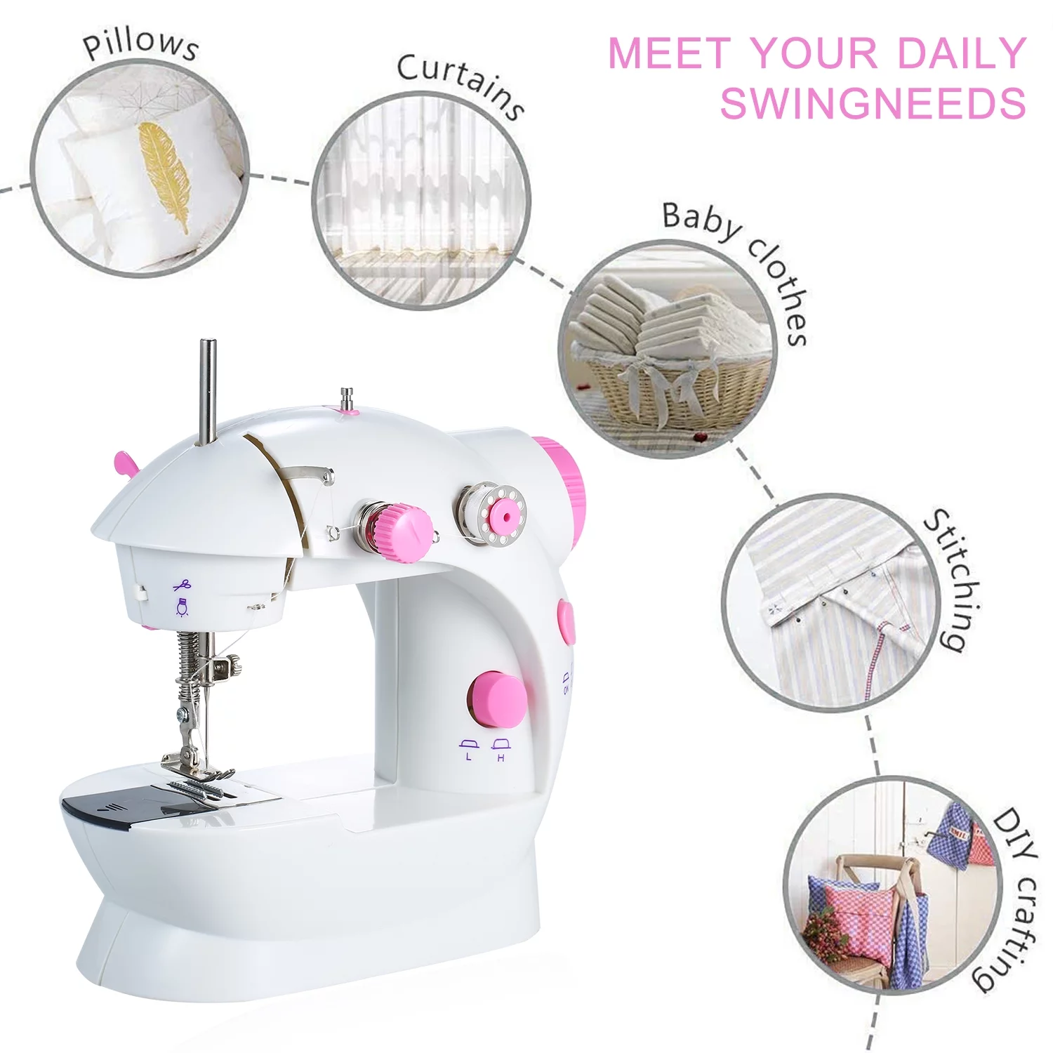 Nebublu Sewing machine,Adjustable 2-Speed Portable 2-Speed Portable Cutter Portable Cutter Pedal ERYUE SIUKE Daseey DIY