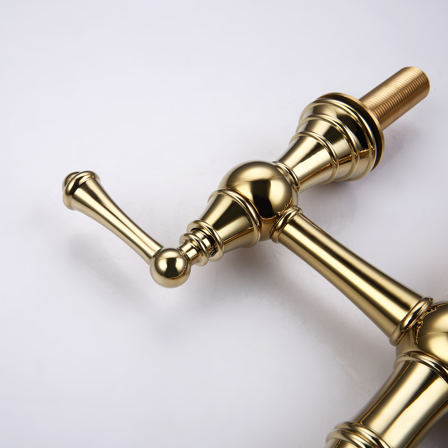 YLtoohoom Bridge Dual Handles Kitchen Faucet With Pull-Out Side Spray in