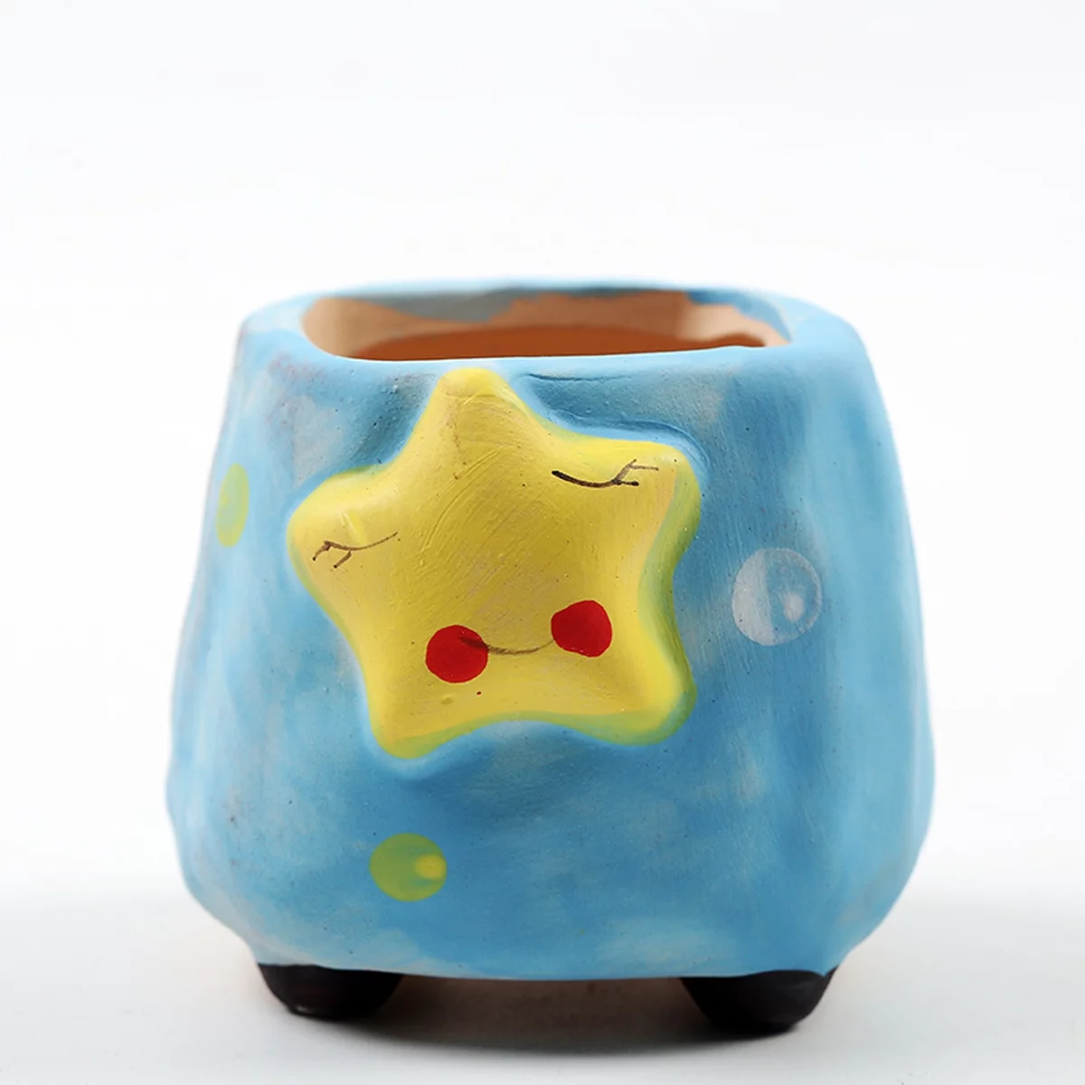 Moon Star Succulent Pot 2.5 Inch Cute Ceramic Succulent Plant Pot Cactus Plant Pot Flower Pot Container Planter Bonsai Pots with Drainage Perfect Gift Idea Living Decor Set of 4