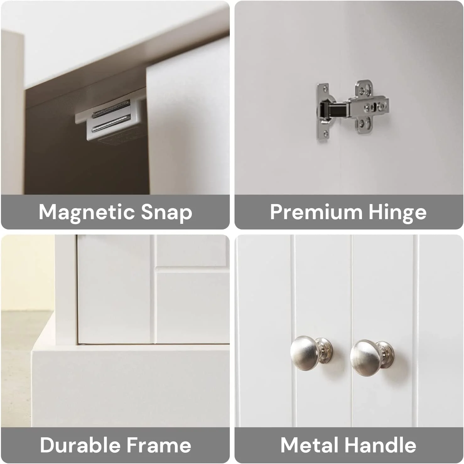 YOJFOTOOU. 71” Tall Kitchen Pantry Storage Cabinet, Traditional Freestanding Kitchen Pantry Cupboard, Farmhouse Storage Cabinet, Dining Room/Living Room/Entryway, White