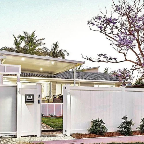 MADETEC Privacy Fence Panels 6ft.H x 6ft.W WHITE Vinyl Full set of 2 Pcs