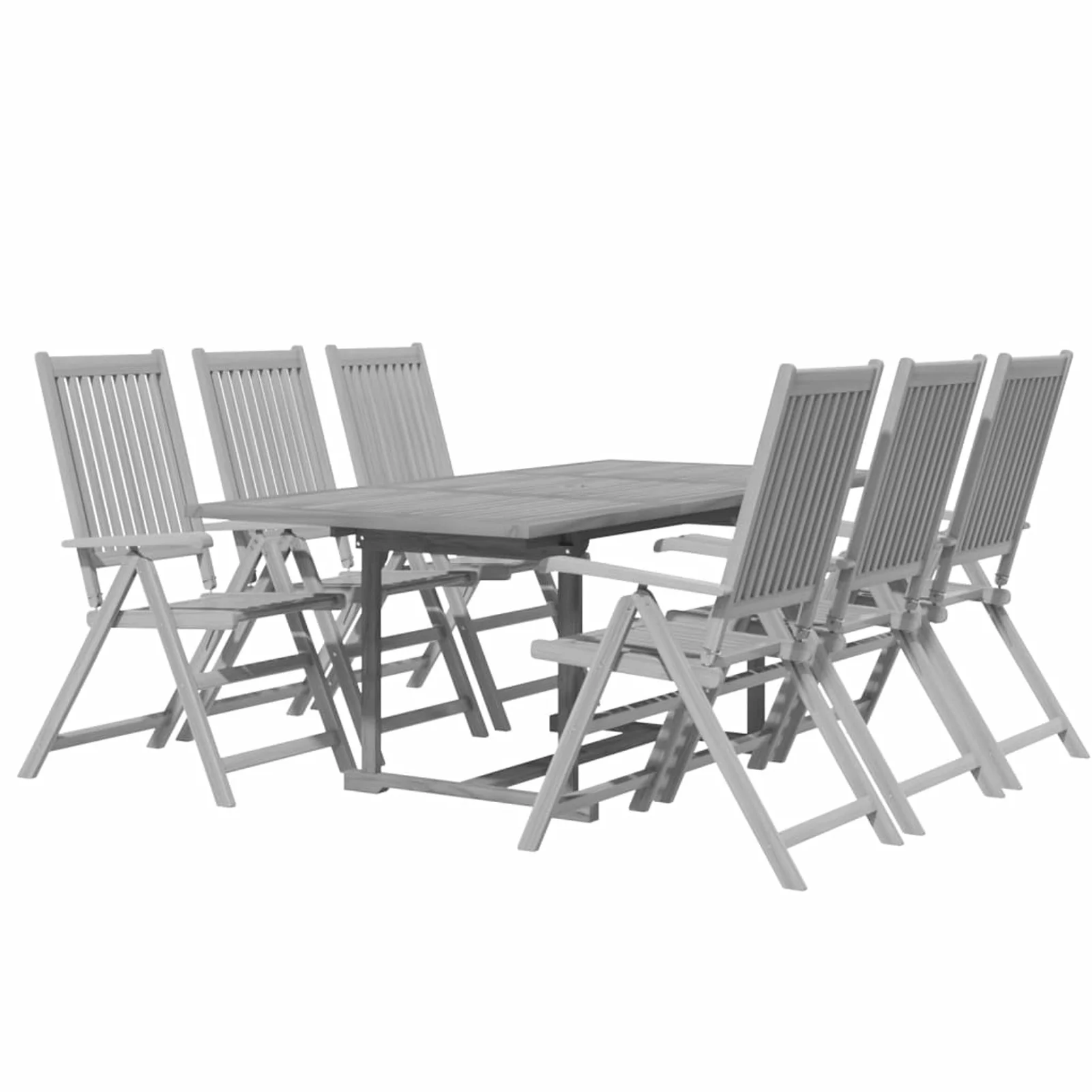 Carevas 7 Piece Patio Dining Set Solid Wood Acacia