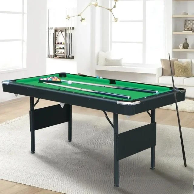 SEGMART Billiards Table - Portable Pool Table - Includes Full Set of Balls, 2 Cue Sticks, Chalk, and Felt Brush， Green