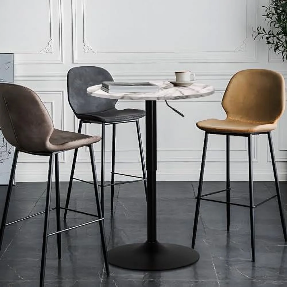 HVSDIMO 23.5'' Round Pub Table   Degree Swivel Cocktail  Table with Black Leg  Adjustable Height Range 27.5"-35.7" for Living Room Kitchen  Cocktail Table (Red)