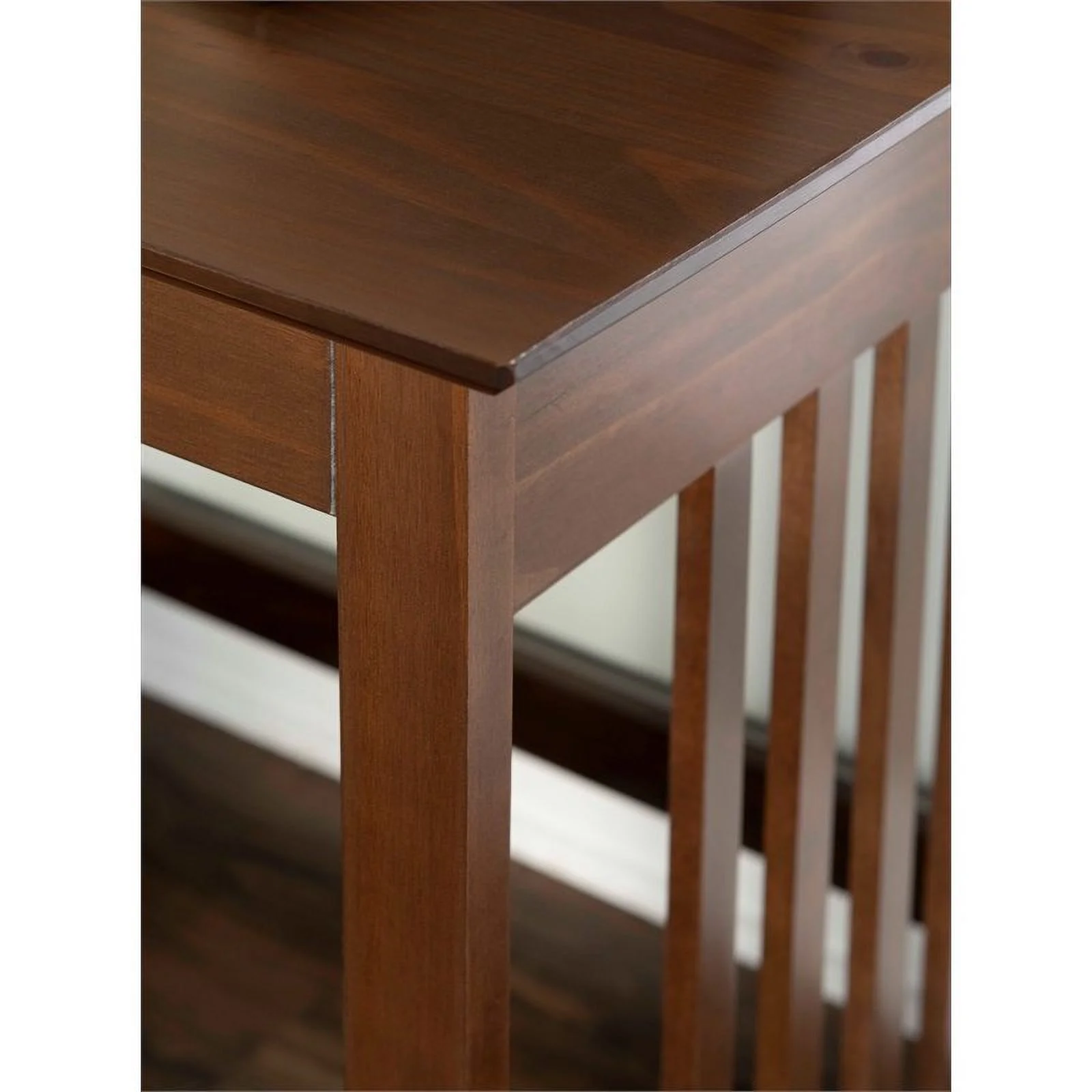 Linon Eli Wood One Drawer Laptop Desk in Brown