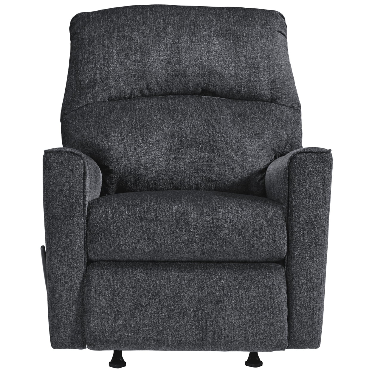 Fabric Upholstered Rocker Recliner with Tufted Back Charcoal Gray - Saltoro Sherpi
