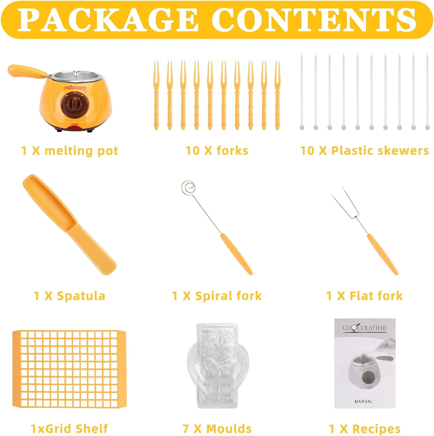 Chocolate Melting Warming Fondue Set - Electric Choco Melt , Melts Chocolate, Candy, Butter, Cheese, Caramel