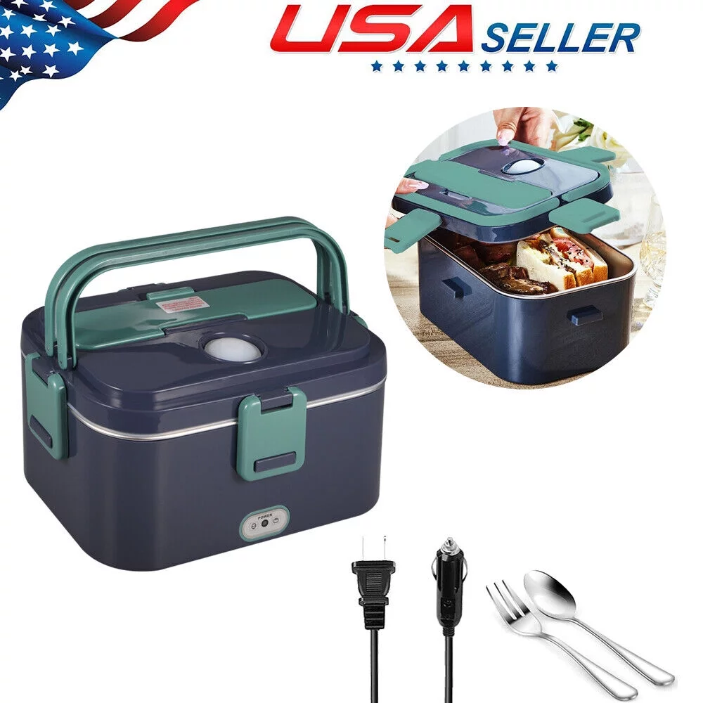 Electric Lunch Box 60W Food Heated 12V 24V 110V Portable Food Warmer Heater 1.8L