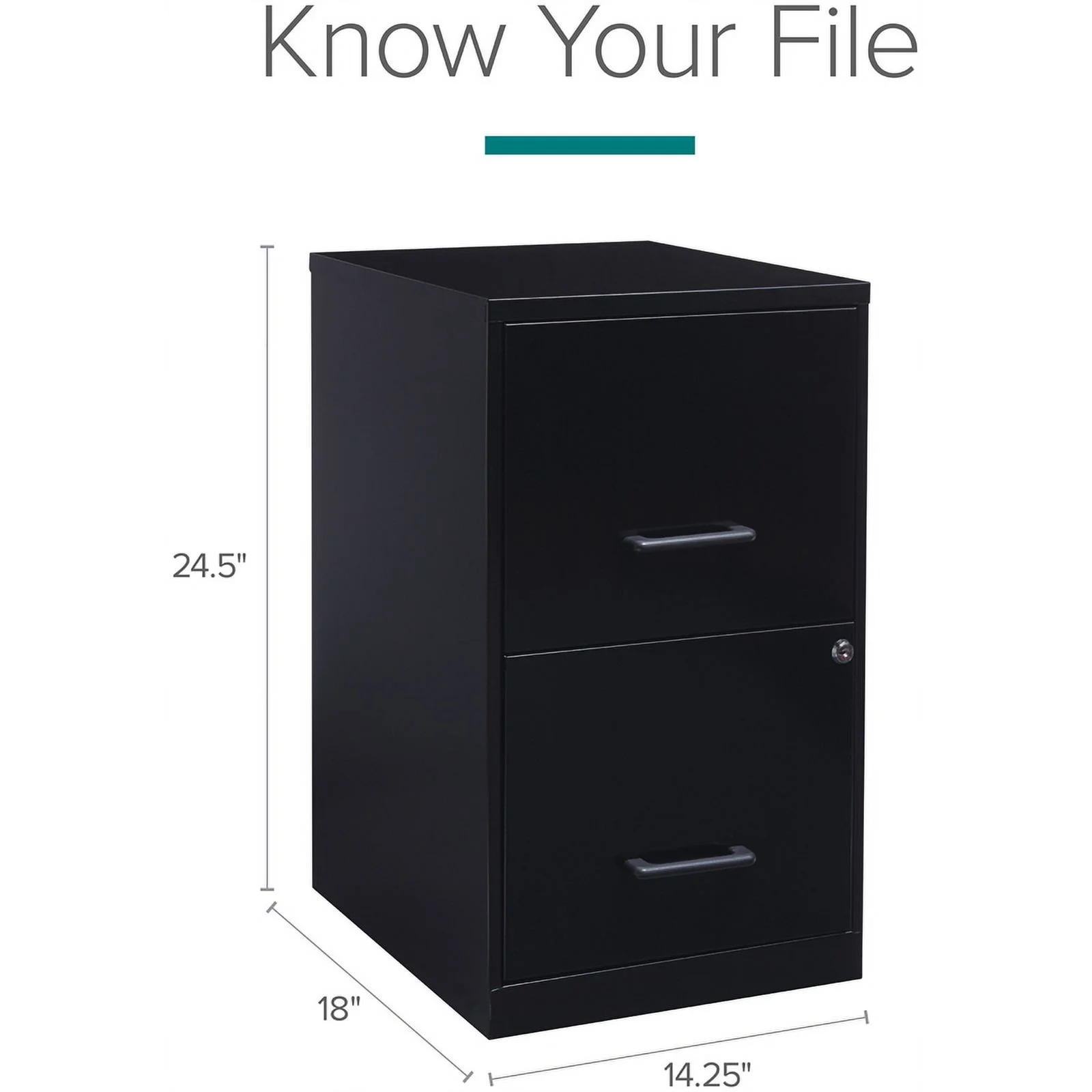 Scranton & Co 2 Drawer Letter File Cabinet in Black (Set of 5)