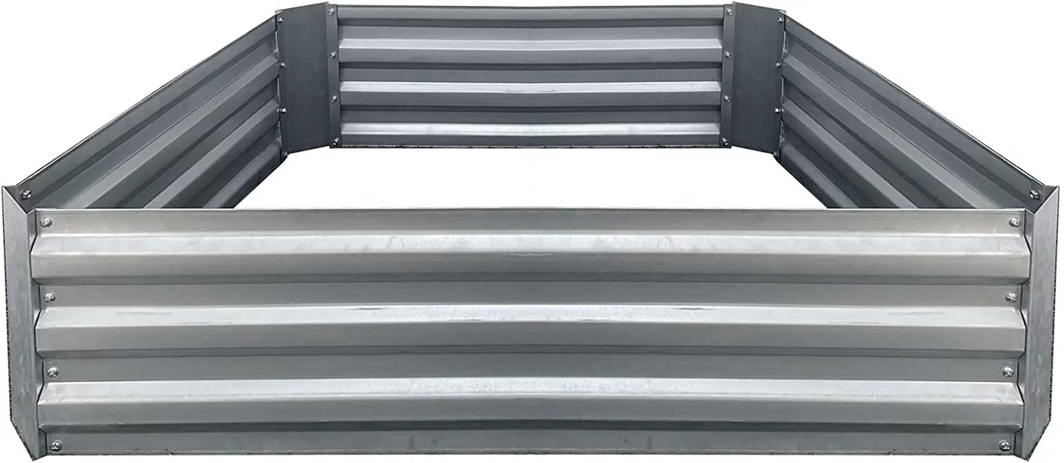 Grapevine PL10153 6A Galvanized Steel Raised Garden Bed, Square