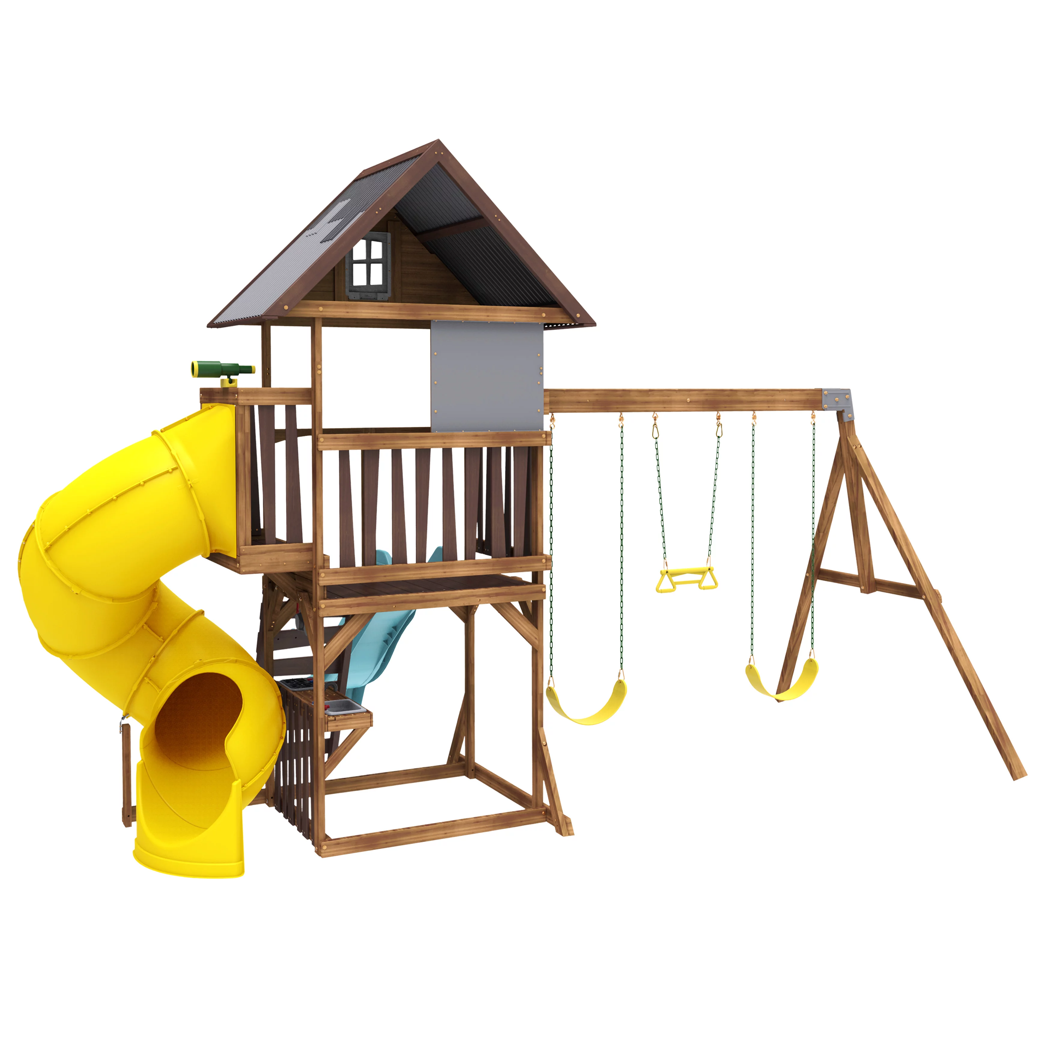 KidKraft Ryan's World Twisty Tower Wooden Swing Set