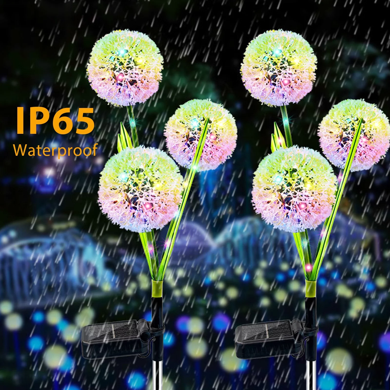 Solarera Upgraded Solar Dandelion Garden Lights, 4 Pack Solar Dandelion Decorative with 36 LED and 2 Working Modes, Waterproof Colorful Solar Lights Outdoor for Yard, Lawn, Pathway Decor