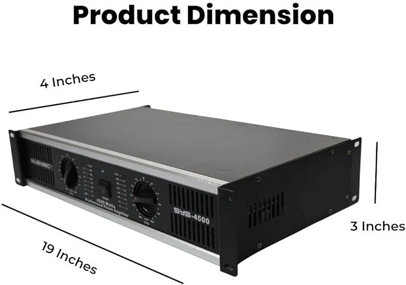 MUSYSIC 2 Channel 4500 Watts Professional Power Amplifier AMP DJ Stereo SYS-4500