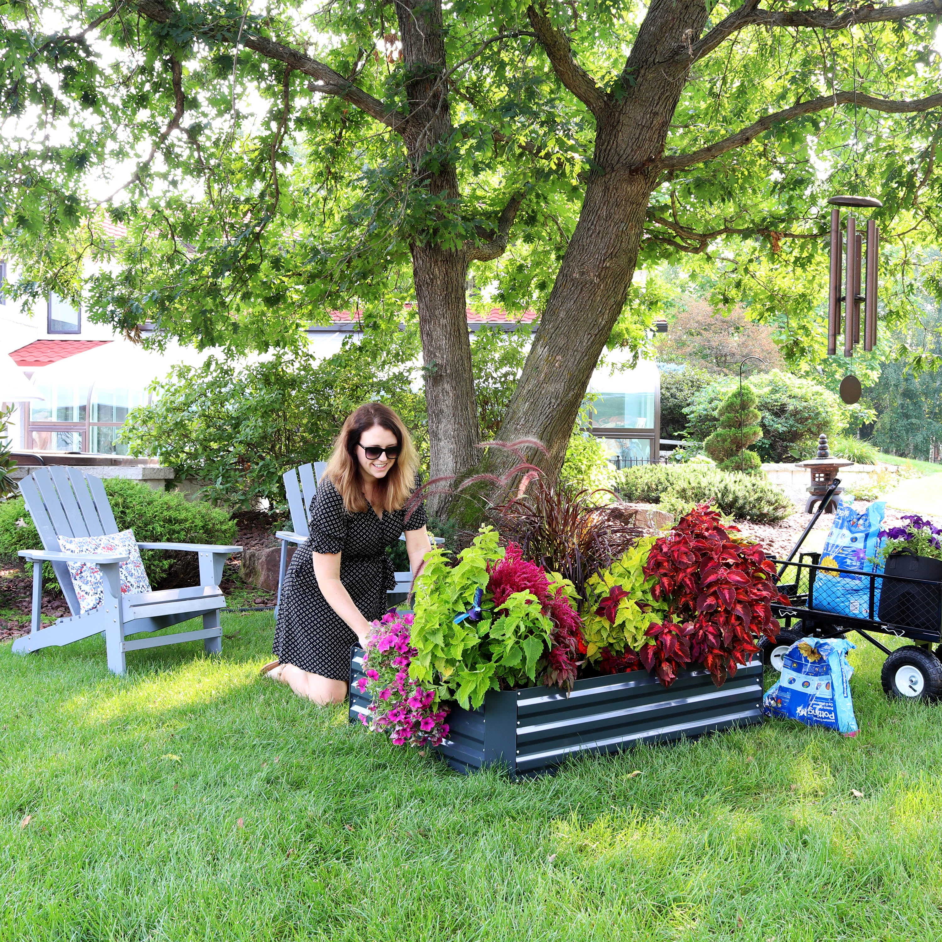 Sunnydaze Galvanized Steel Raised Garden Bed - Large Rectangle - 47
