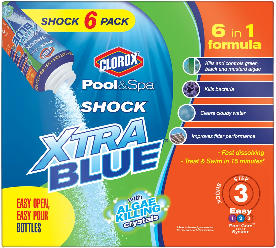 Clorox Pool&Spa Shock Xtra Blue 6 Pack, 6 lbs