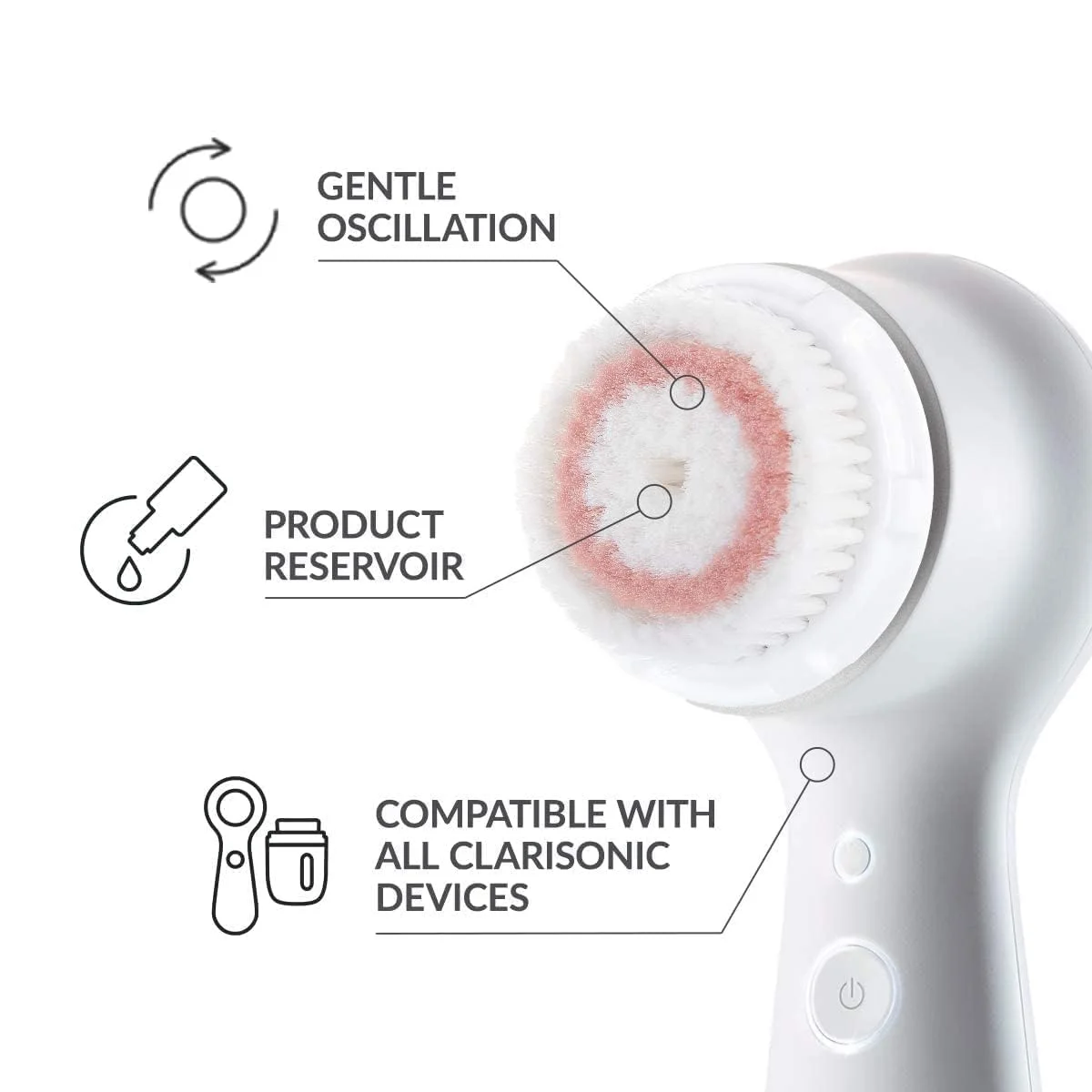 Radiance Facial Cleansing Brush Head Replacement Compatible with Clarisonic Mia 1, Mia 2, Mia Fit, Alpha Fit