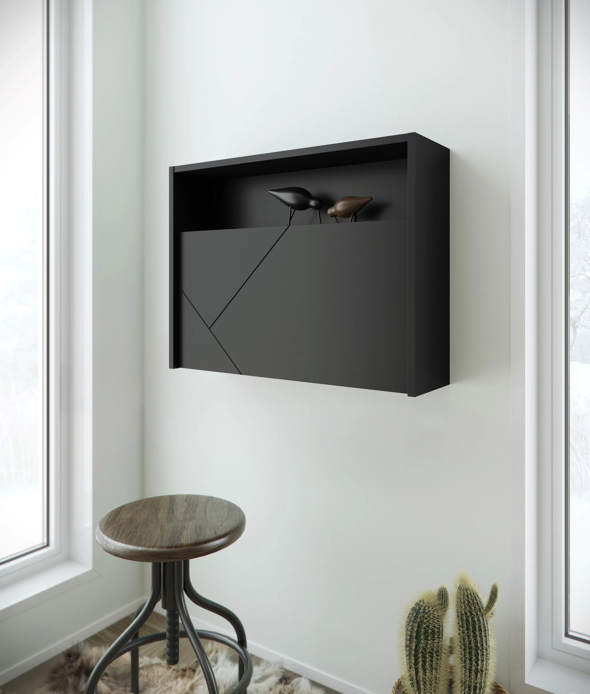 Nexera 352406 Slim Secretary Desk, Black