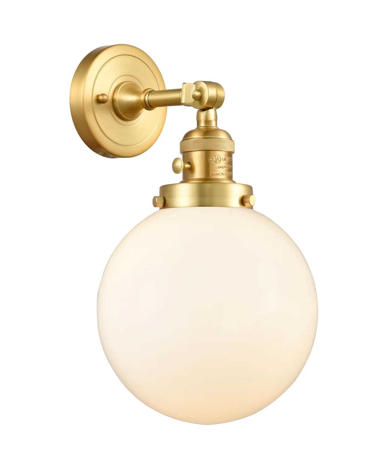Innovations 203SW-SG-G201-8 Large Beacon 1 Light Sconce part of the Franklin Restoration Collection, Satin Gold