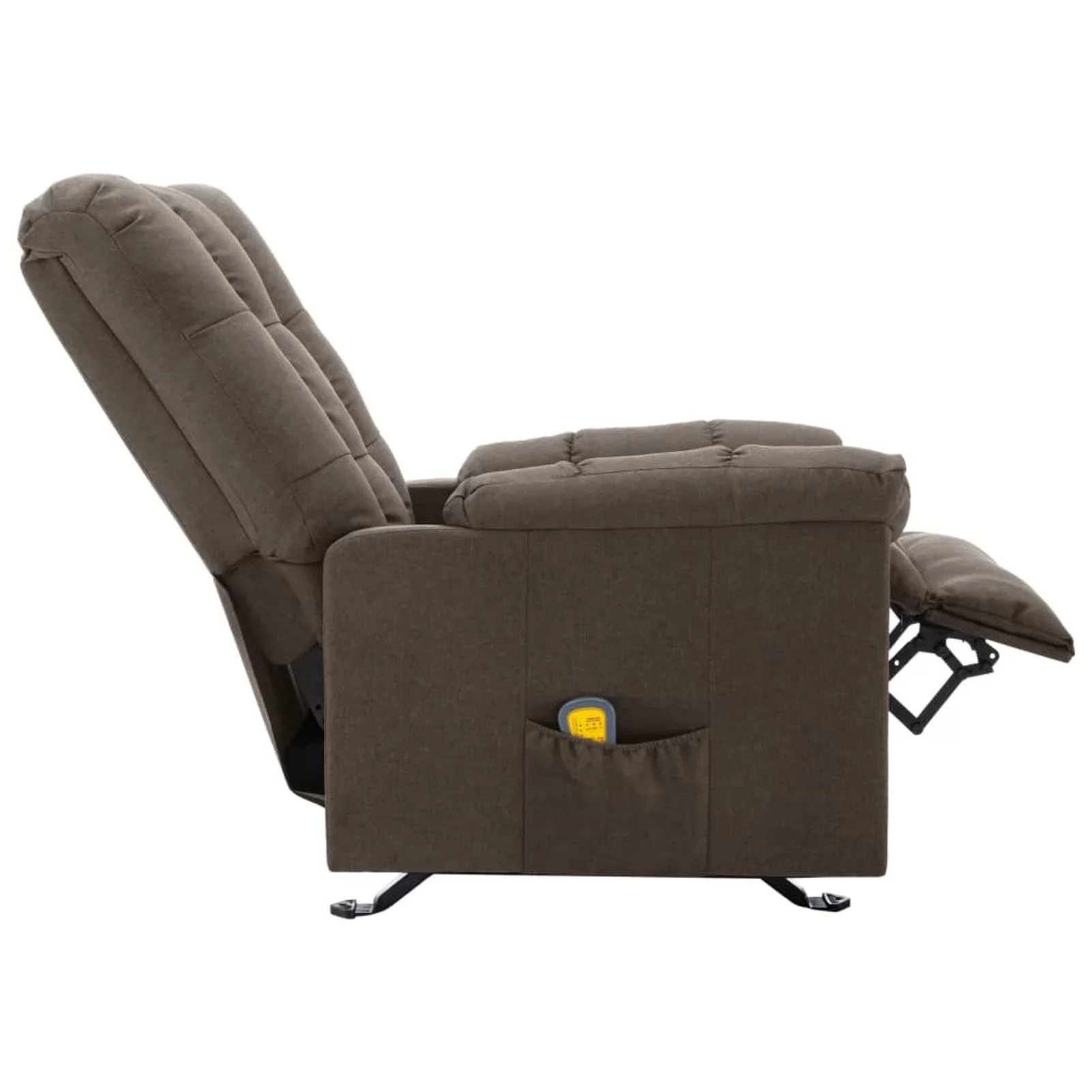 Massage Reclining Chair Brown Fabric