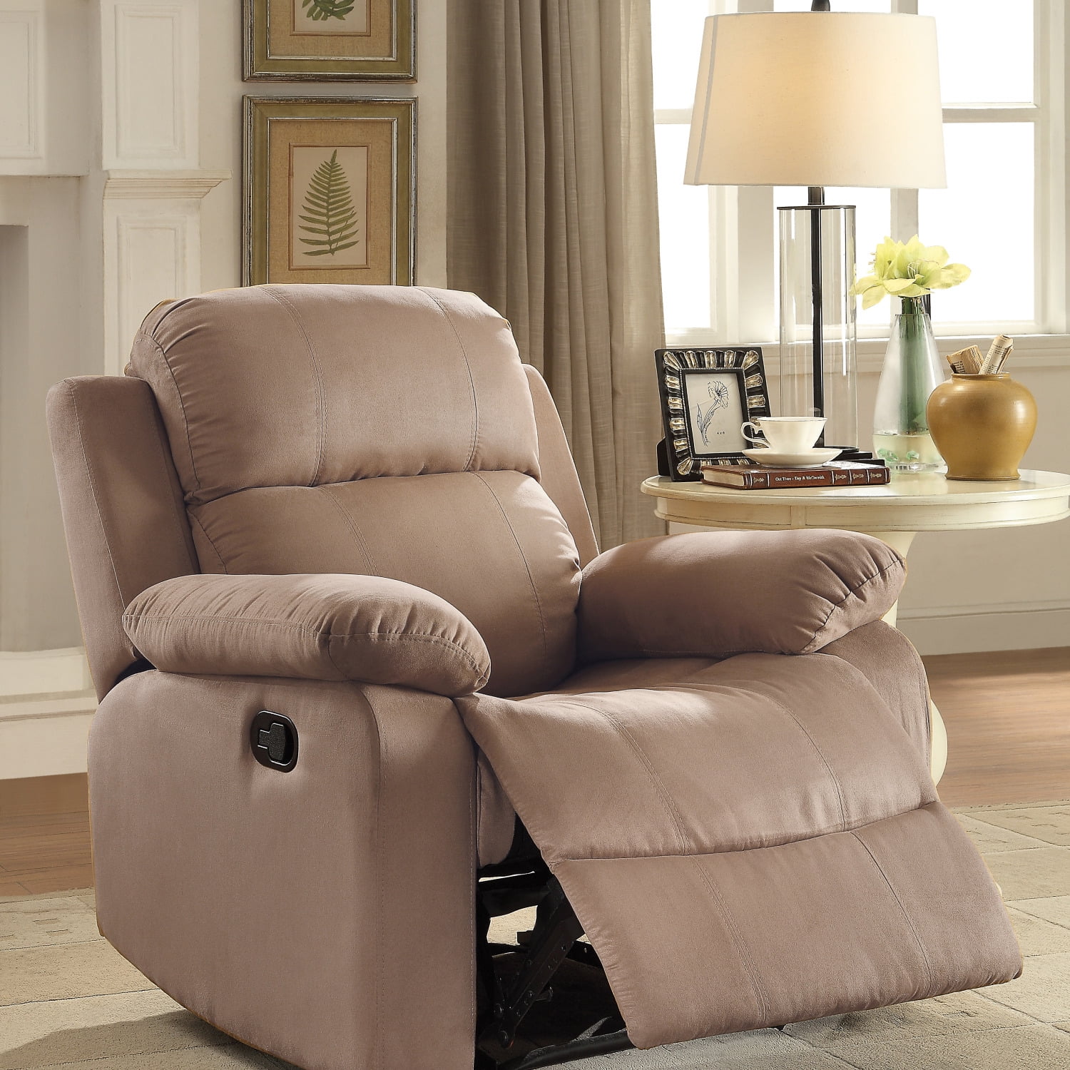 Brown Microfiber ACME Motion Parklon Recliner 59468 - Comfortable and Stylish Luxurious Addition to Your Home