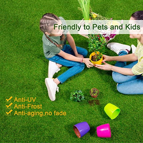 Weidear Artificial Turf Grass 4ft 11in x 8 ft, Realistic Fake Grass Rug with Drainage Holes, 20MM Indoor Outdoor Lawn Grass Landscape for Backyard Patio, Synthetic Grass Mat for Dogs Pets, Customized