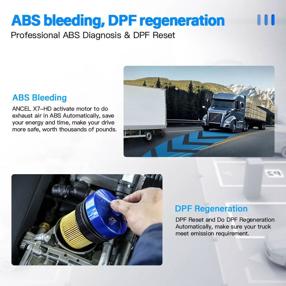 ANCEL X7 HD OBD2 Scanner Code Reader Diagnostic Tool Full System Automotive for Heavy Duty Truck