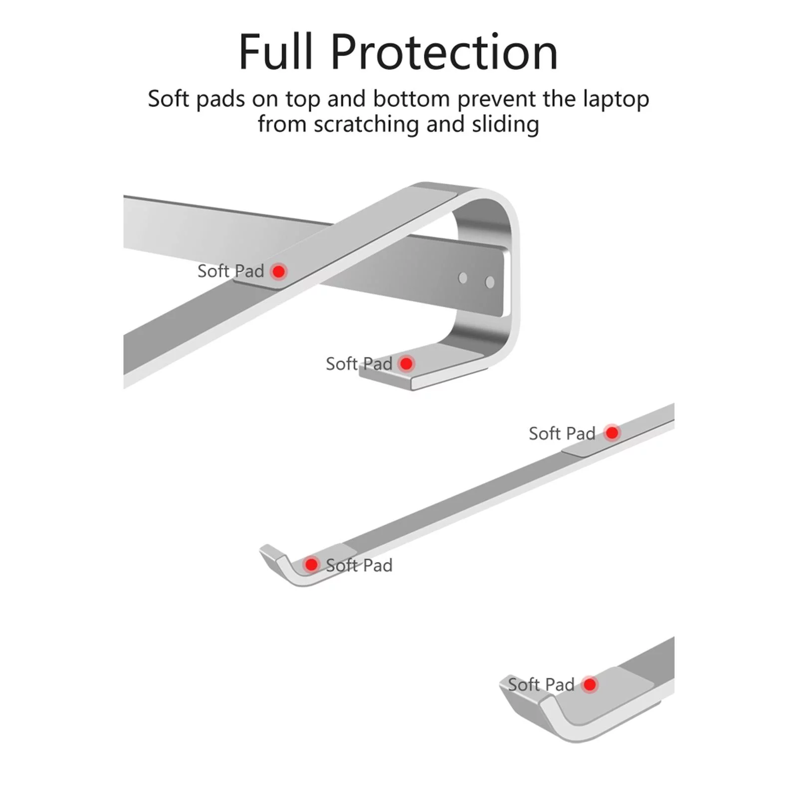 Stand Ergonomic Aluminum Computer Riser - Universal Computer Cooling -