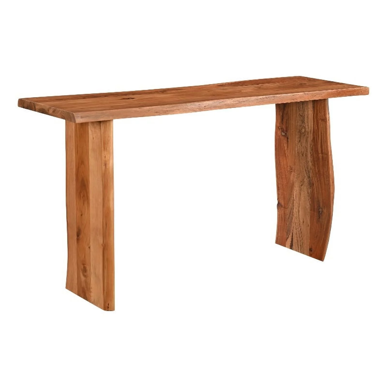 Taran Designs Harper Live Edge Solid Wood Console Table in Brown