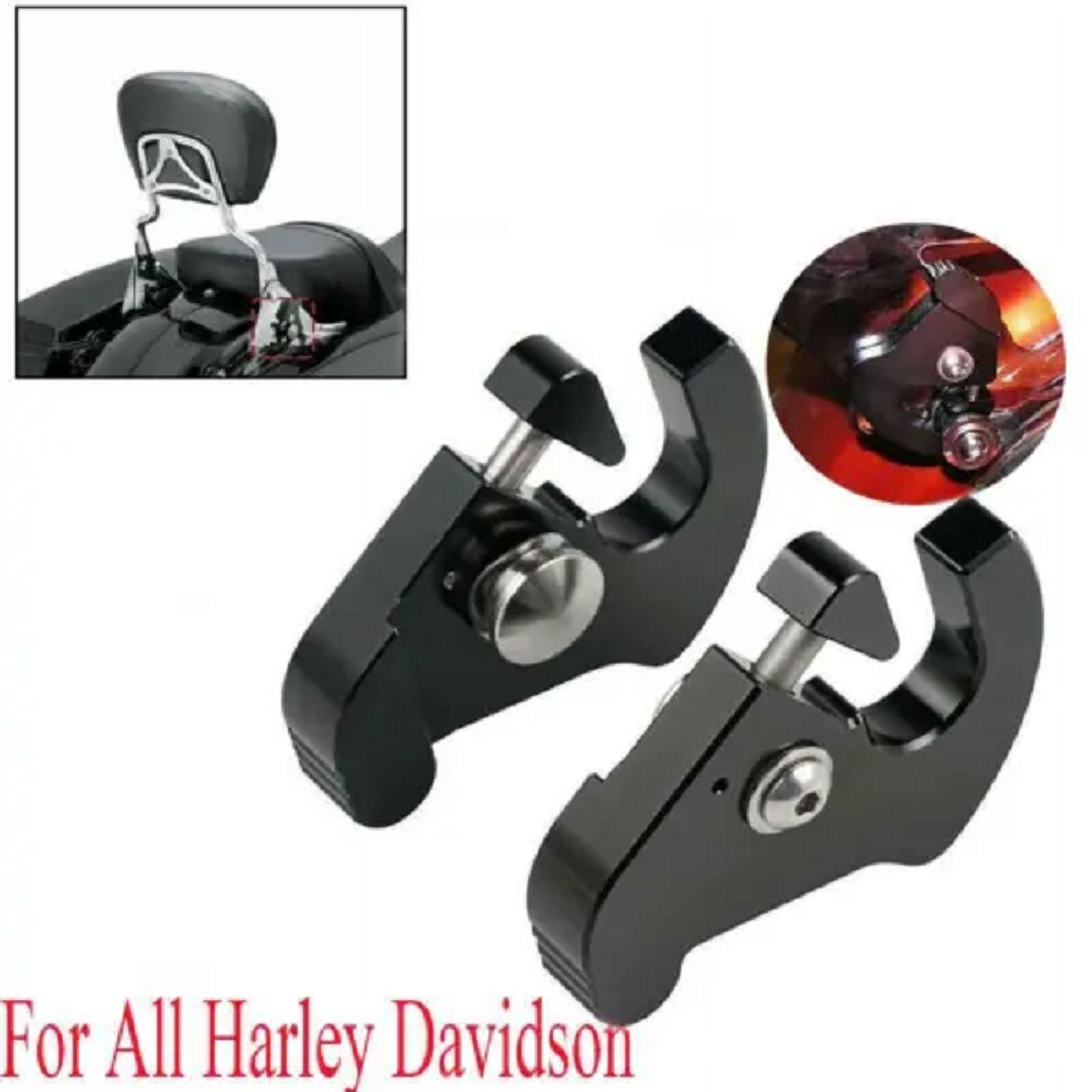 Locking Detachable Latch Kit For 1984-2023 Harley Touring Sissy Bar Luggage Rack
