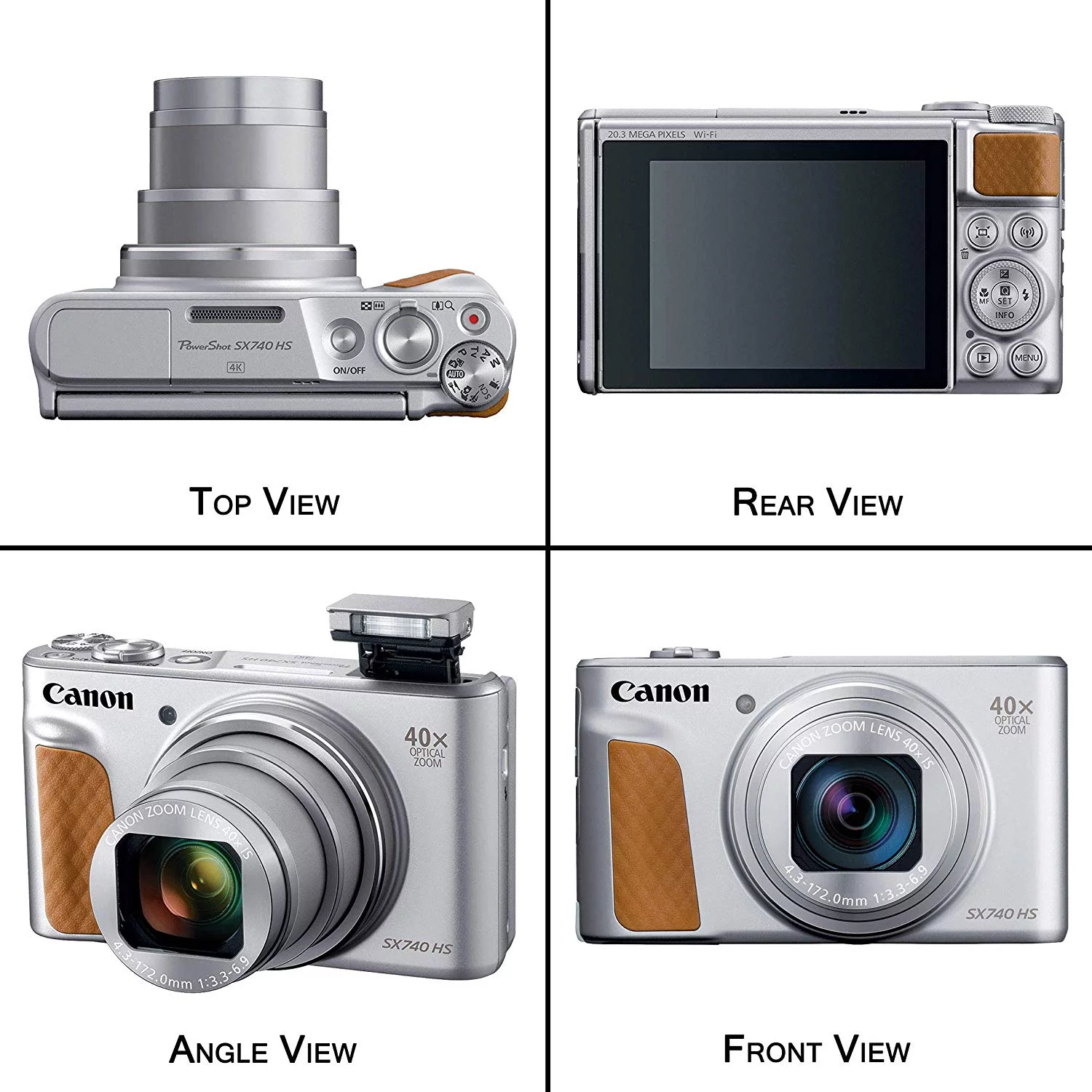 Canon Powershot SX740 HS 4K Video Digital Camera Silver + Basic Bundle