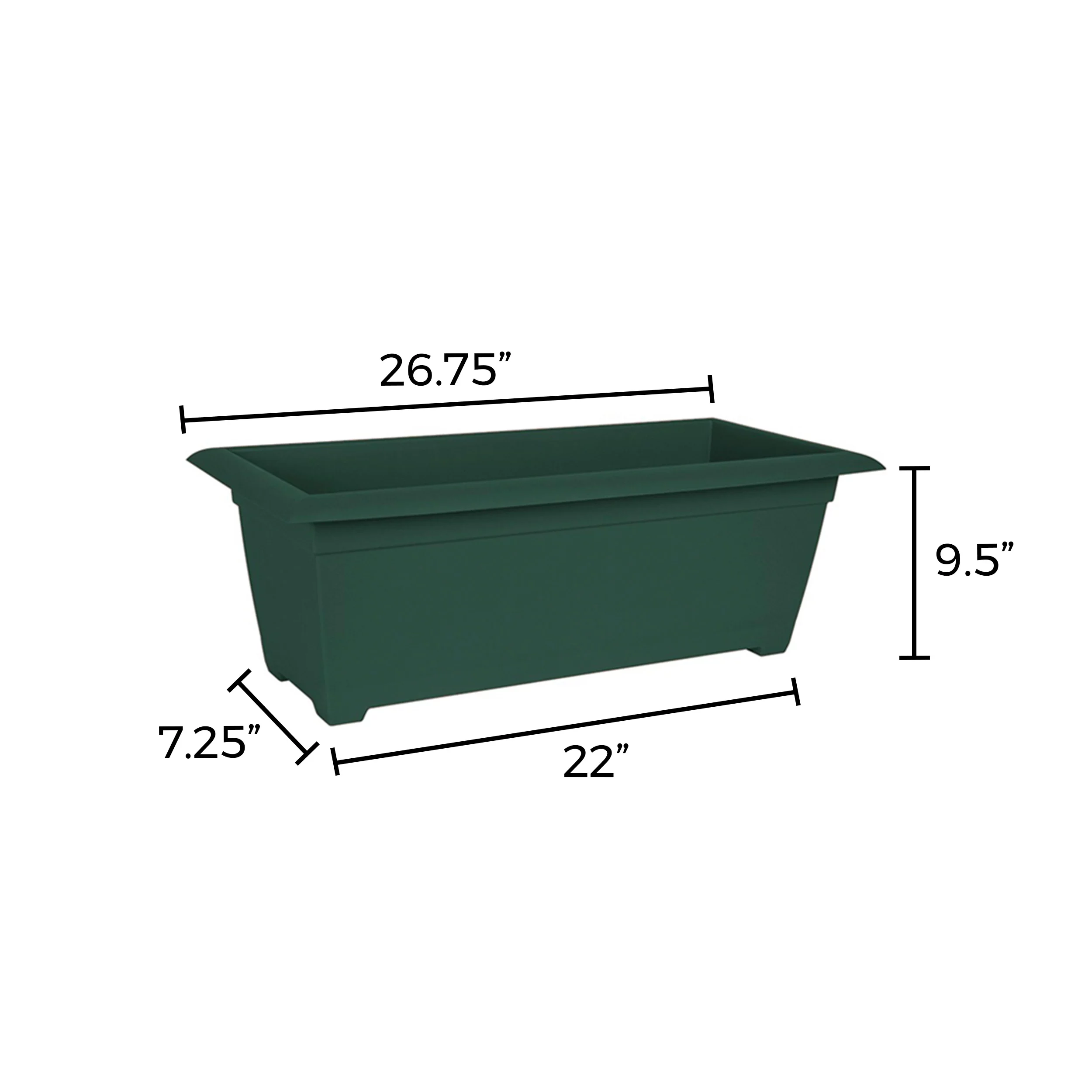 Bloem 27-in Wide Dayton 100% Recycled Plastic Deck Box Planter - Turtle Green