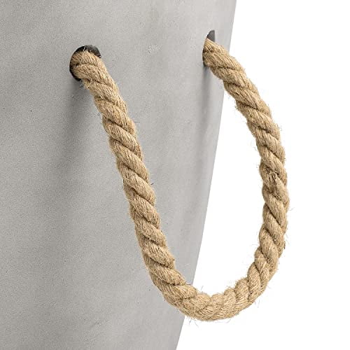 Outdoor Round Side Table Faux Concrete Coffee Table,Accent Table for Living Room,Balcony, Bedroom,Grey End Table