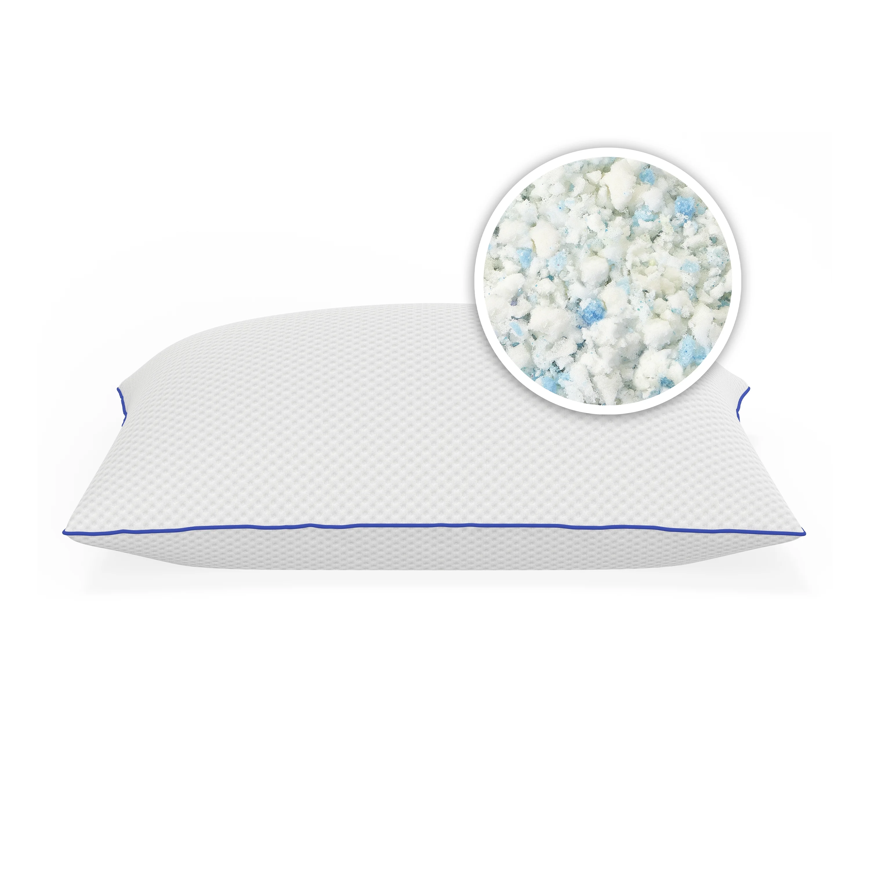 Vibe Cooling Gel-Infused Shredded Memory Foam Pillow, 2 Pack, Oversized  (15” x 27”)