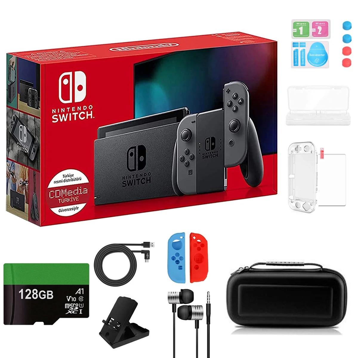 Nintendo Switch 32GB Console Video Games Gray Joy-Con, 1280x720 Display, 6.2