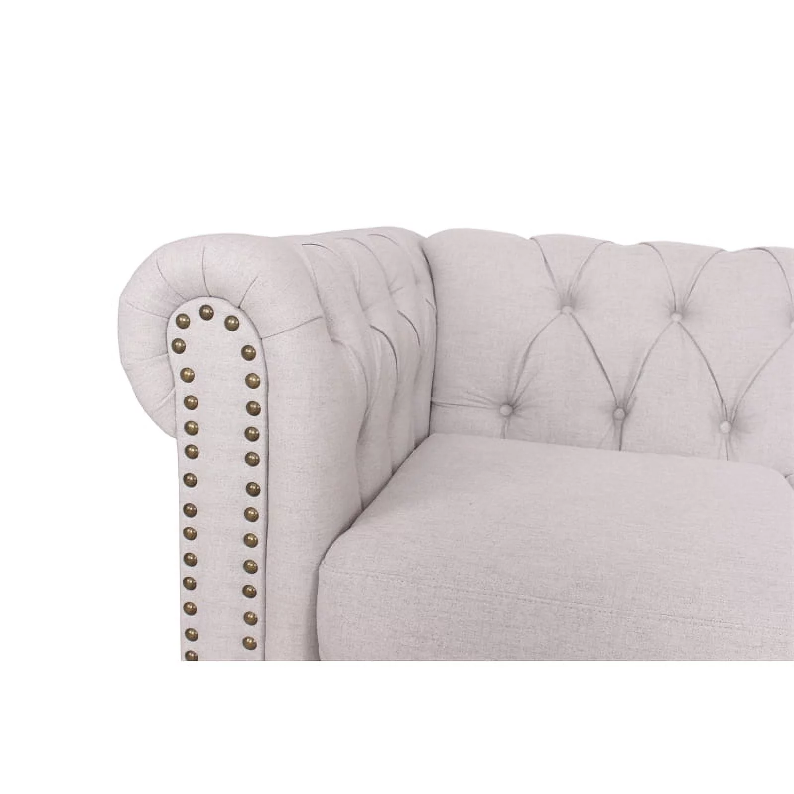 Home Square 2 Piece Set with Living Room Sofa and Chair in Light Gray