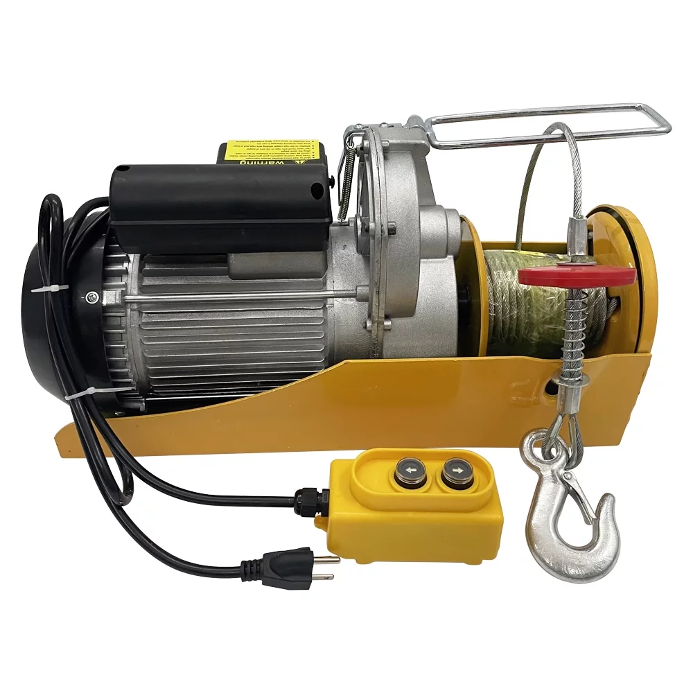INTSUPERMAI Electric Capstan Winches 2000lbs Lift Hoist Crane Garage Ceiling Pully Winch 220V