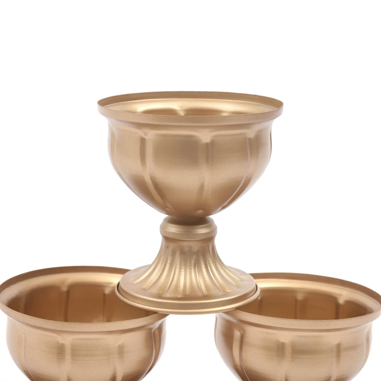 Fichiouy 10Pcs Metal Vases Flower Vase Stand Wedding Table Top Centerpiece DIY Gold