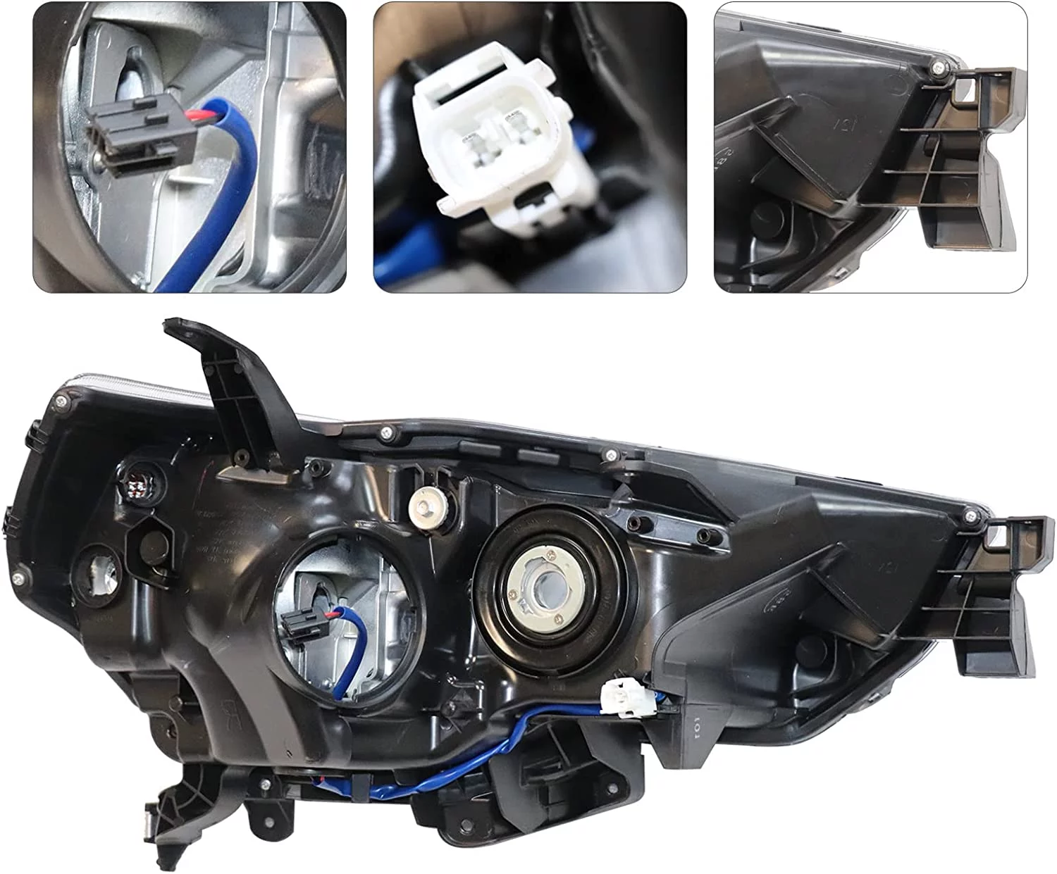 DENEST For 2014-2020 4Runner SUV Halogen Projector Headlight Headlamp Assembly Left Driver Side LH Chrome Housing Clear Lens