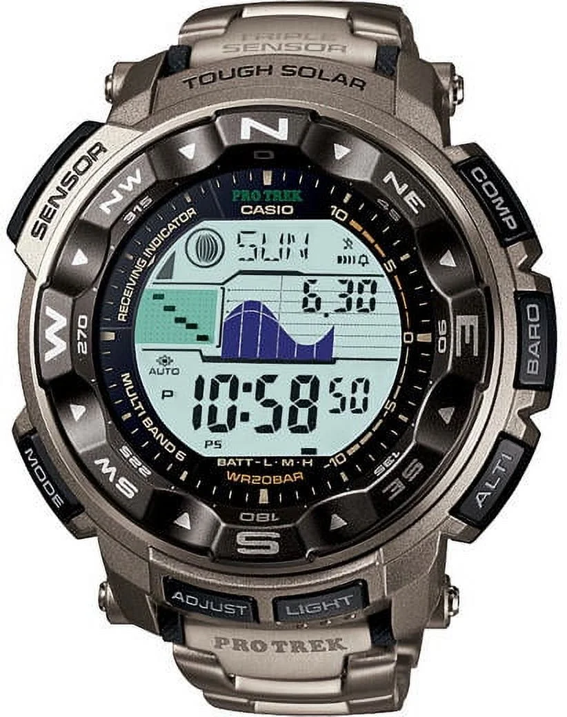 Casio Men's Solar Atomic Triple Sensor Gray Pro Trek Watch PRW2500T-7