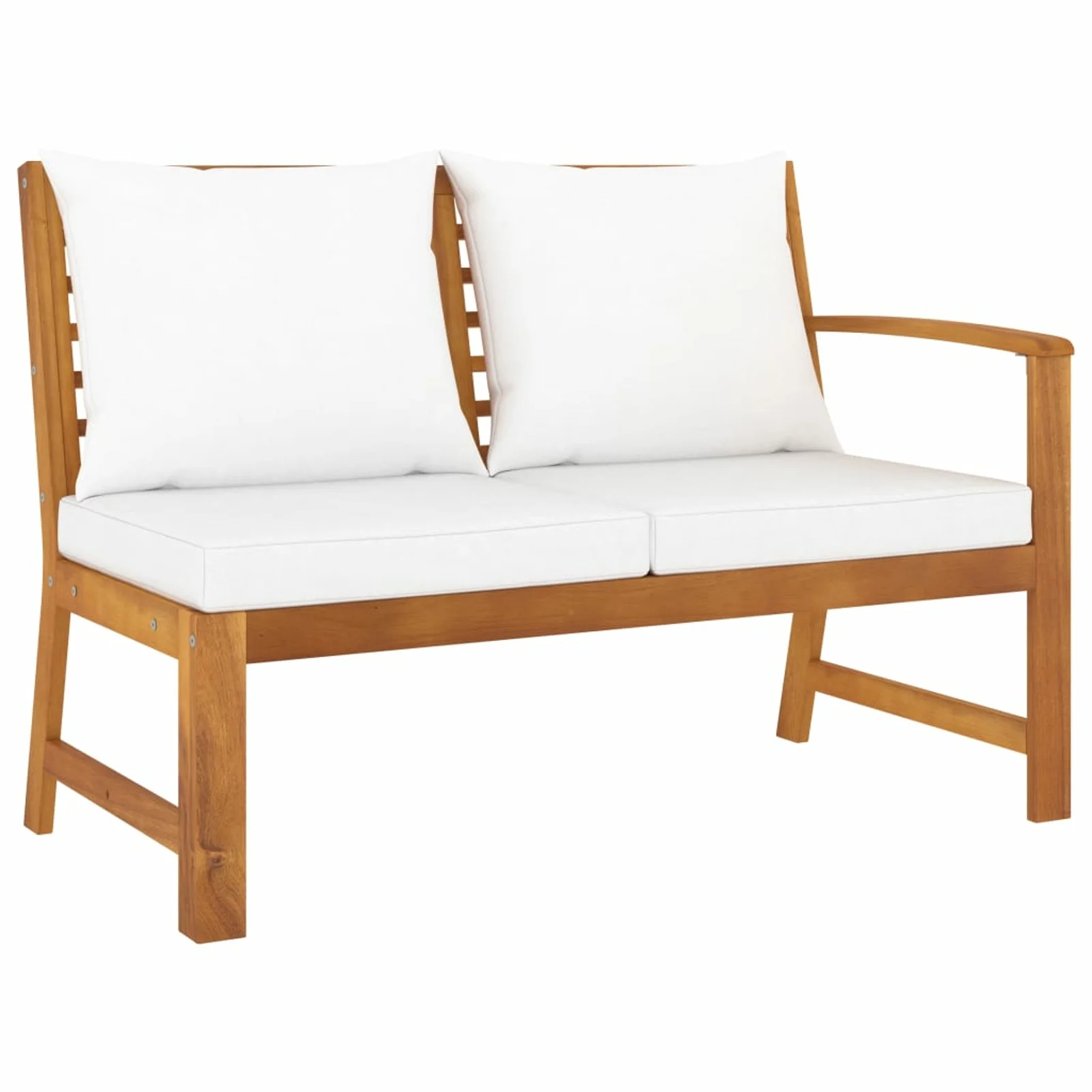 Andoer 5 Piece Garden Set with Cushion Cream Solid Acacia Wood