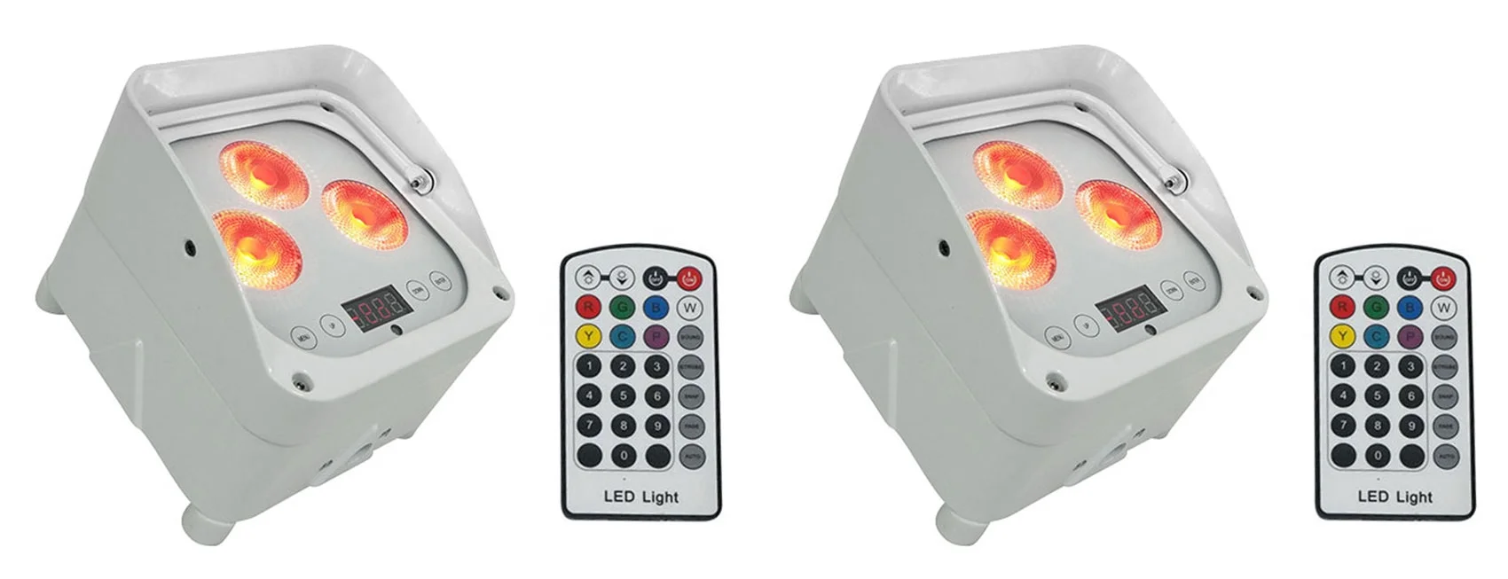 2 Rockville WET PAR 50 White Waterproof Battery DJ Lights+Wireless DMX+RF Remote