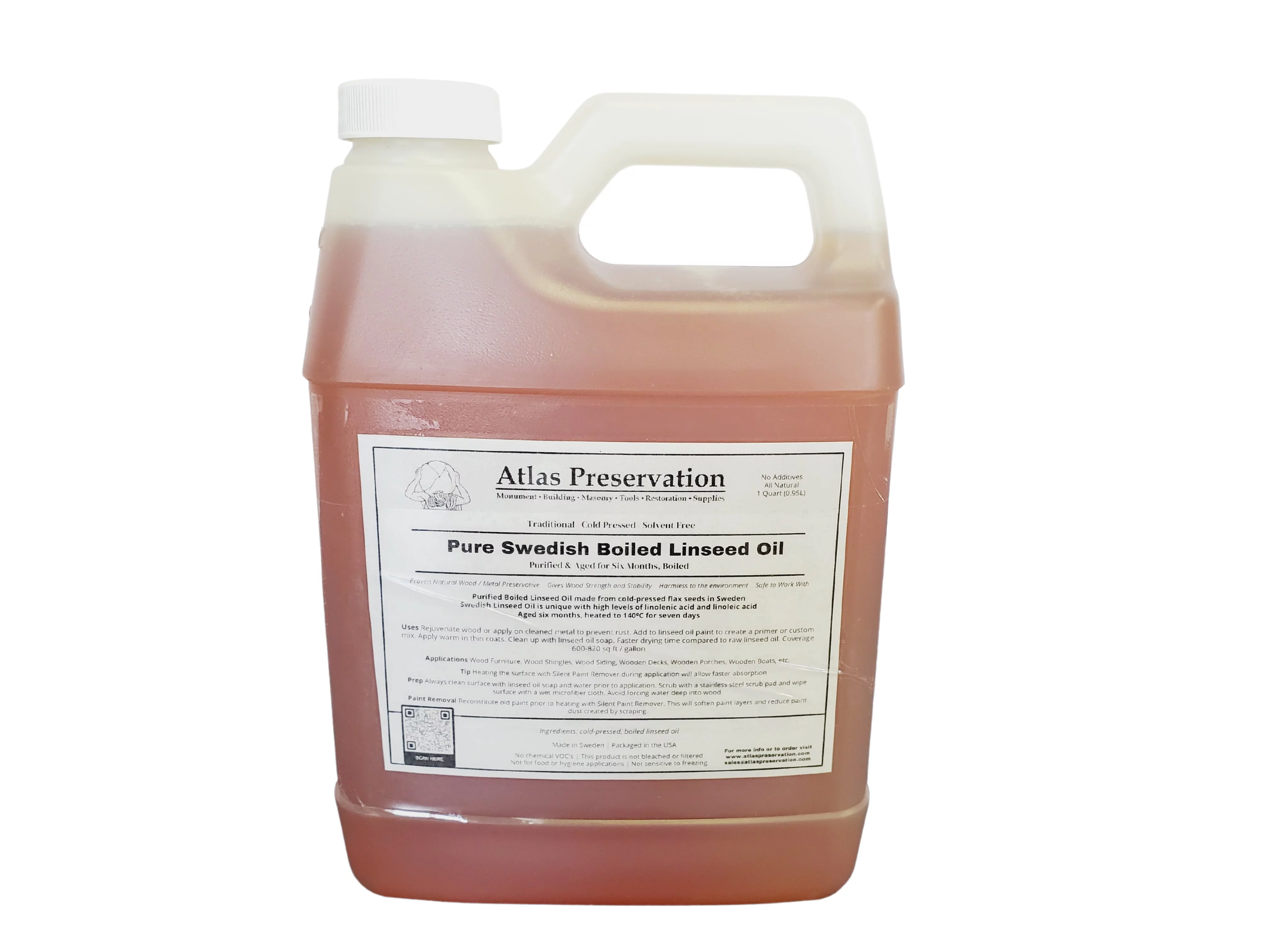 Pure Swedish Boiled Linseed Oil - 1 Quart