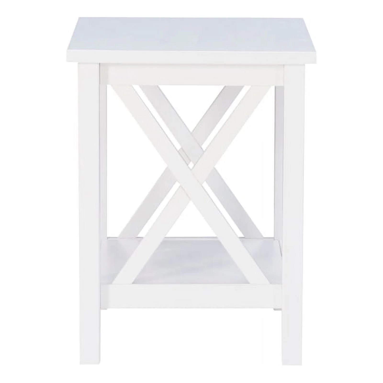 Home Square 2-Piece Furniture Wood MDF End Table Set in Antique White