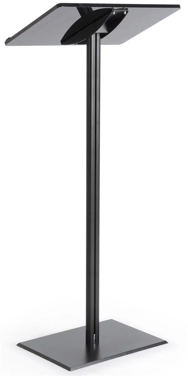 Displays2go CLRLECBNDB Floor Standing Speaking Podium, Slanted Top, Quick Assembly, Black