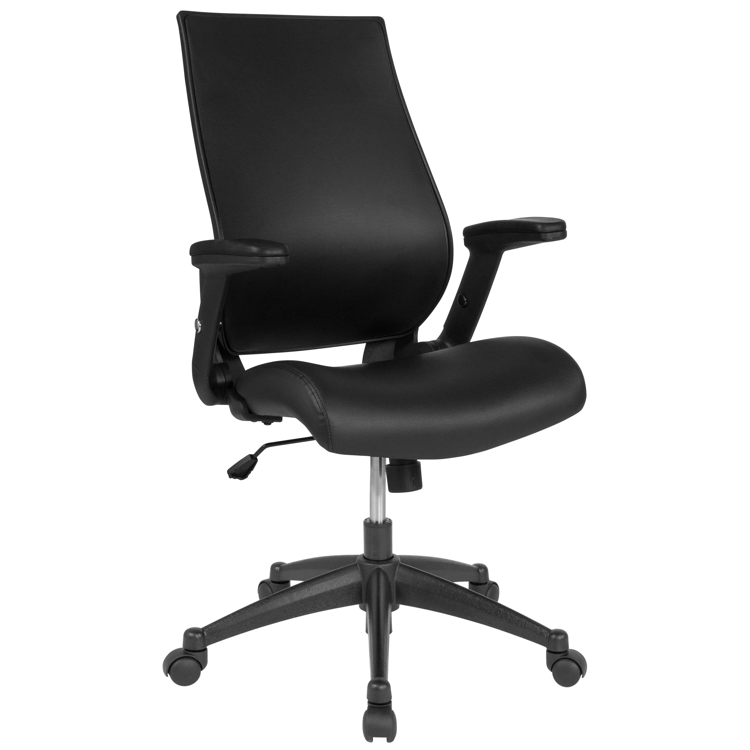Flash Furniture High Back LeatherSoft Executive Chair with Molded Seat and Adjustable Arms