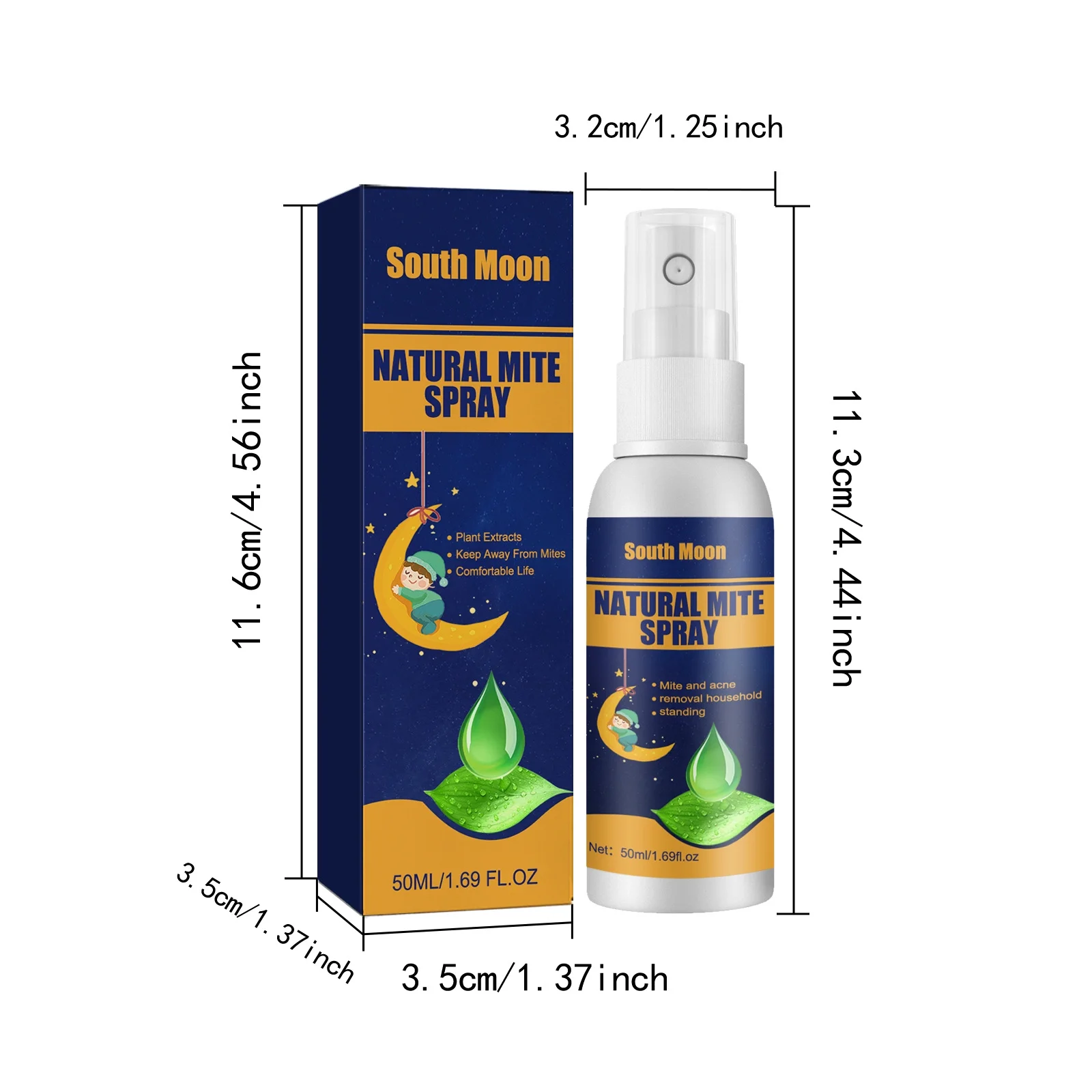 Bed Bug & Dust Mite Killer Natural Spray for Mattresses, Covers, Carpets & Furniture - Fast Protection (1PC)