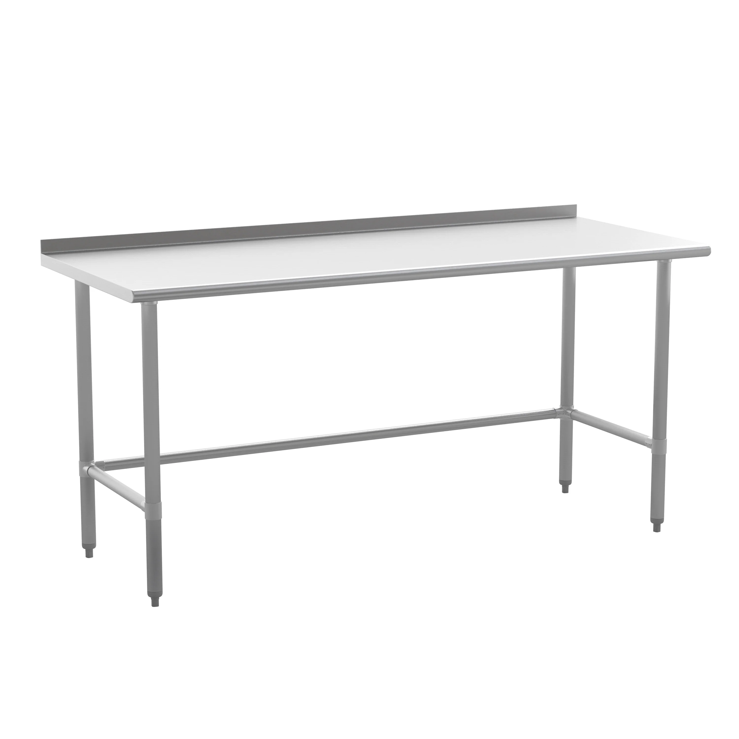 Flash Furniture Commercial Grade 430 Stainless Steel 18 Gauge NSF Certified Open Base Kitchen Prep and Work Table with 1.5