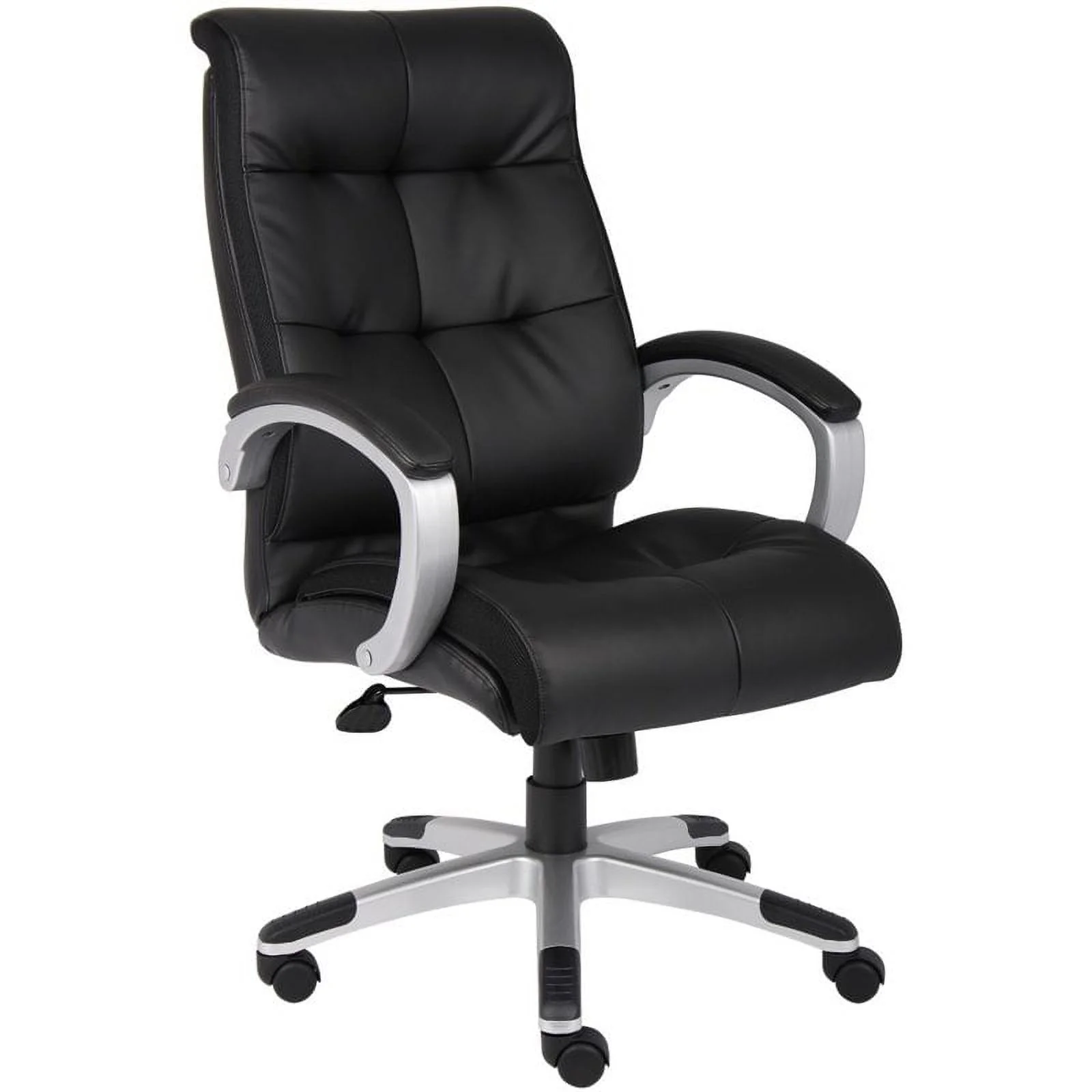 Scranton & Co High Back Leather Office Swivel Chair in Black